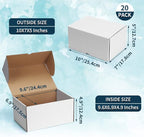 WIFTREY 10x7x5 White Shipping Boxes 20 Pack for Small Business, Small Corrugated Cardboard Boxes for Mailing, Packing