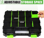 Generic Tool Box with Transparent Lid, Double Side 34-Compartments Organizer Box with Removable Dividers for Hardware, Screws, Bolts, Nails, Beads, Jewelry and Fishing Accessories, Green, 4 Packs