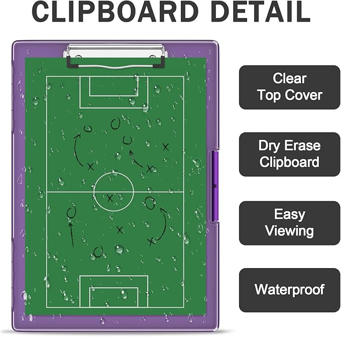 Rimilak Plastic Clipboard with Storage, Side Opening with 2 Compartment, Size 13.3 x 9.4 x 1.5 Heavy Duty High Capacity Nursing Box for Work School & Office Supplies, Dark Purple