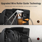 SURAIELEC 50FT Retractable Extension Cord Reel, 14AWG/3C SJTOW Heavy Duty Power Cord with Lighted Triple Tap, 13A Circuit Breaker, Ceiling/Wall Mount for Garage, Shop, Workshop, ETL Listed, Black