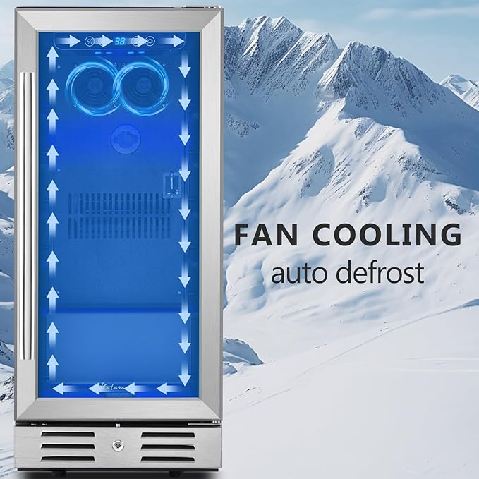 Kalamera 15 Inch 94 Cans Beverage Cooler Refrigerator,for Soda Beer Wine - Freestanding Beverage Fridge for Bedroom Office Bar,Adjustable Shelves & Digital Temperature Display