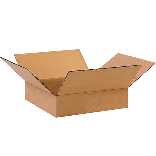 TAPE LOGIC 10 x 10 x 2 Corrugated Cardboard Boxes, Flat 10"L x 10"W x 2"H, Pack of 25 | Shipping, Packaging, Moving, Storage Box for Home or Business, Strong Wholesale Bulk Boxes
