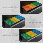 Metal File Cabinet with Lock, Vertical 3 Drawer File Cabinets for Home Office, Heavy Duty Office Storage Cabinet for A4/Letter/Legal Size, Assembly Required(Black)