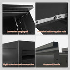 5 Drawer Locking File Cabinet with Wheels,Metal Mobile Filing Cabinets,Black Rolling File Cabinet for Home Office,Heavy Duty Storage Cabinet for A4/Letter/Legal Size File,Assembly Required