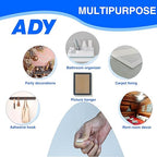 ADY Removable Double Sided Tape Heavy Duty 40 Pack, Clear Picture Hanging Strips Damage Free for Wall, Refill Adhesive Strips for Rent Room, Nano Transparent Adhesive Tape for Decor, Poster