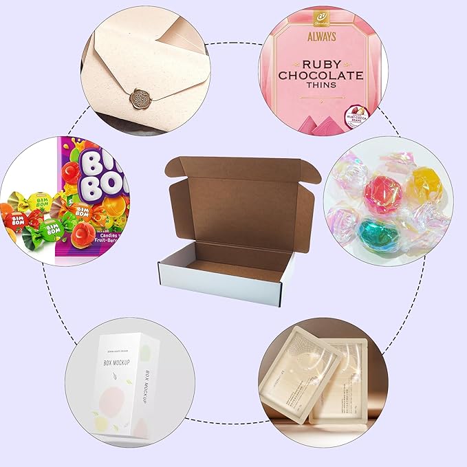 10x6x2 inches Shipping Boxes Set of 25, White Cardboard Box Kraft Corrugated Mailer Box，Boxes for Shipping E-commerce Packaging, Holidays Gift and Small Business Giving Literature Mailing