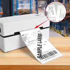 White Thermal Labels 3 × 5 Inch Vinyl Self-Adhesive Fanfold Direct Shipping Stickers Waterproof Perforated Printer Decal for Office Warehouse Barcode 300 PCS