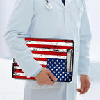 Clipboard with Storage, Hard Letter A4 Size Clip Board with Pen Holder & Paper Organizer, Heavy Duty Portable Writing Pad for Nurses Students Teachers Office Jobsite Contractor, American Flag 2