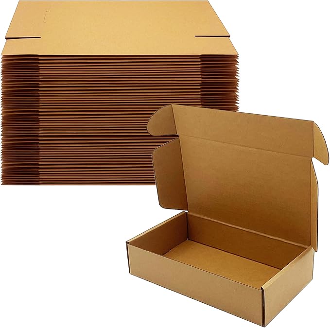 Shipping Boxes 9x5x2 inch 50 Pack,Brown Corrugated Boxes Mailer Packaging for Mailing Small Business，E-Commerce Gift Boxes for Wrapping Present Moving Storage Heavy Duty Recycled Cardboard Boxes