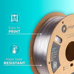 Polymaker PolyLite Clear 3D Printer PETG Filament 1.75mm 1kg, Legacy PETG Formula, +- 0.03mm Dimensional Accuracy, Reliable Everyday Filament, Strong Layer Bonding, Compatible with Most 3D Printers