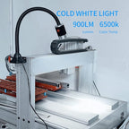 900 Lumens LED Machine Shop Light, IP65 Water Proof Flexible Gooseneck Lamp, 20" Adjustable Gooseneck w/Screw Base for Lathe, Drill Press, and Workbench