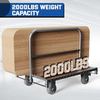 Panel Cart, Heavy Duty Flatbed Cart with 5In Swivel Caster 2000LBS Weight Capacity Lumber Drywall Mattress Cart Transporting Heavy Loads with Ease and Efficiency 2PCS Straps for Platform Truck