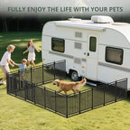 Metal Dog Fence Outdoor for Yard Indoor Dog Playpen 40" Height 24 Panels Portable Puppy Playpen Pet Kennel Crate for RV Camping(Black-Silver)