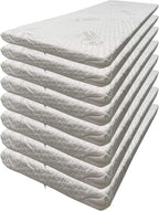 Foamma 10” x 30” x 72” High Density Foam Bunk Mattress, Organic Cotton Cover, Made in USA, Comfortable, CertiPUR-US Certified, 8 Pack