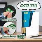 500 Pcs 2026 Year Stickers, Waterproof File Folder Labels, Self-Adhesive Rectangle Tabs for End Folders and Envelopes, Number Tabs, Office and Home Supplies (Green)