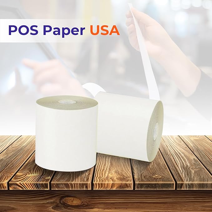 3" x 95' 2-Ply Carbonless Paper (50 Rolls/Case) - White/Yellow - BPA Free