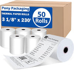 (50 Rolls) 3 1/8 x 230 Thermal Paper Receipt Rolls (45 GSM Premium Quality) Fits All POS Cash Registers BPA Free