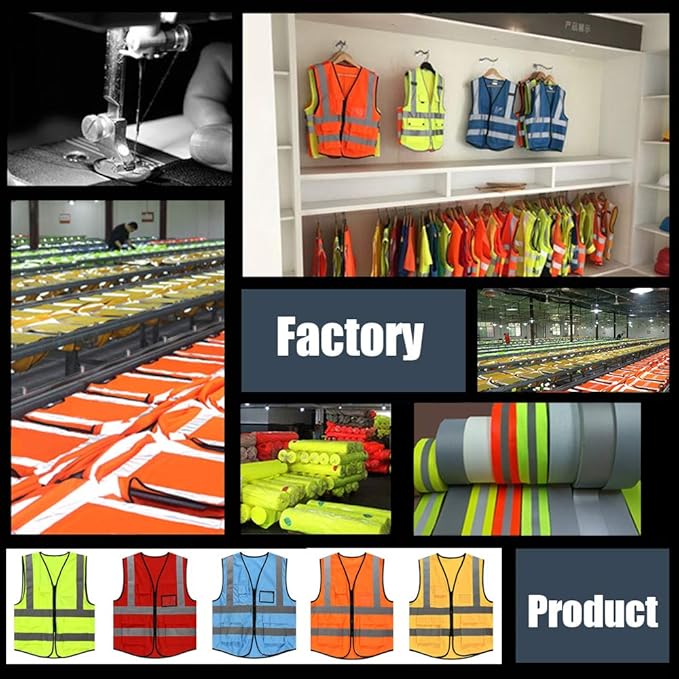 YOWESHOP High Visibility Safety Vest Custom Your Logo Protective Workwear 5 Pockets With Reflective Strips Outdoor Work Vest (Black (4XL))