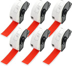 BETCKEY - Standard Address Labels Replacement for Brother DK-1201 (1.1 in x 3.5 in), Compatible with Brother QL Label Printers [6 Rolls/2400 Labels, Red]