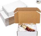 Shipping Boxes 7x5x2" 60 Pack - White Corrugated Cardboard Box Mailers for Small Business, Literature Mailer Box Packaging Supplies