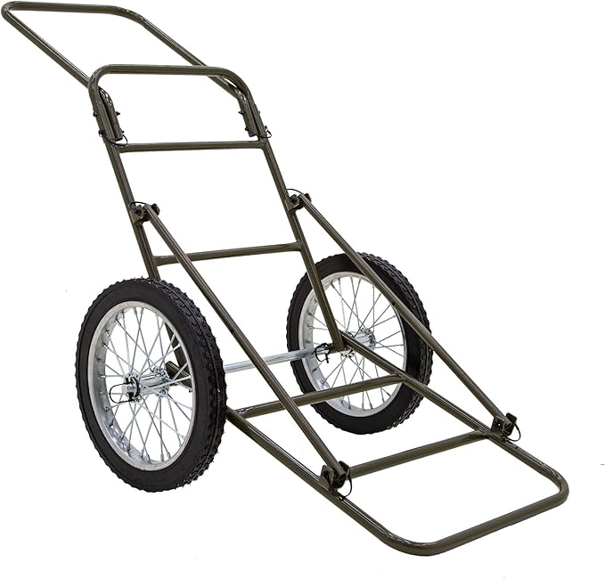 Kill Shot Deer Hunting Folding Game Cart 500 lb Capacity with 16" Rubber Wheels for Hauling Deer, Game, and Hunting Gear