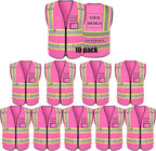 Safety Vest Reflective High Visibility with 5 Pockets ＆Zipper Class 2 Adult Unisex Construction Security Workwear