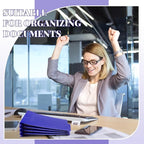 Skyygemm 24 Pcs Classification Folders Letter Size, 3 Divider Pressboard File Folder with Fasteners, Expanding File Organizer Bulk for Teachers, Clergy, Office, Church, Christmas Donations (Purple)