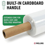 5" x 1000' Industrial Strength Mini Stretch Wrap Rolls with Extended Core Handles, Ready to Use Pack of 2 Clear Stretch Film Rolls, 80 Gauge, 500% Elongation - Shrink Wrap for Moving, Packing