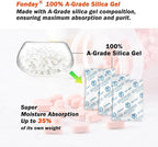 5g x 100 Packs Fonday Food Grade Silica Gel Desiccants Packs Moisture Absorbers Dehumidifier for Food Storage, Electronics, 3D Filament & Safes