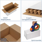 Hoikwo 9x4x4 Shipping Boxes Set of 25, White Corrugated Cardboard Box for Small Business for Packaging Mailing