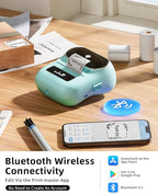 Phomemo Label Maker, M220 Thermal Label Printer, Portable Bluetooth Wireless Inkless 3 Inch Barcode Printer, Great for Home, School & Office, Compatible with Phone, PC, with 3 Label