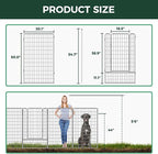 FXW Garden Fence Outdoor for The Yard – 50in(H) x 62.6ft(L) Heavy Duty Metal Animal Barrier for Dog and Rabbit, Decorative Dog Fence, 24 Panels, Silver