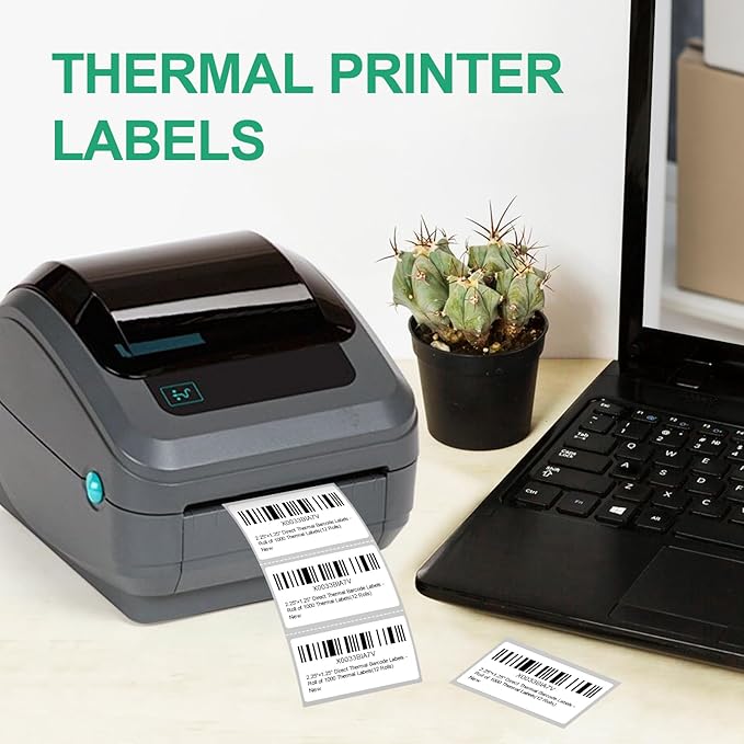 12 Rolls 2.25" X 1.25" Thermal Printer Labels, 1000/Roll - Direct Thermal Labels Compatible with Zebra & Rollo Printers, BIAlabel