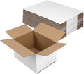 Hoikwo 8x6x5 (external dimensions) Small Shipping Boxes Set of 25, White Corrugated Cardboard Box for Small Business for Packaging Mailing