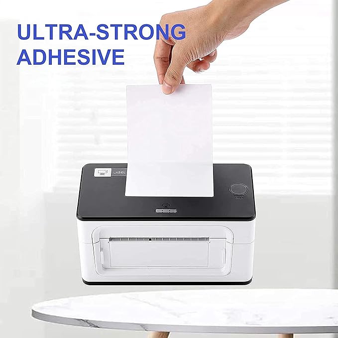 RyhamPaper 4" x 6" Fanfold Direct Thermal Labels - White Shipping Mailing Postage Labels, Perforated, Permanent Adhesive(20 Stacks - 20000 Labels)