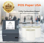 3" x 95' 2-Ply Carbonless Paper (50 Rolls/Case) - White/Yellow - BPA Free