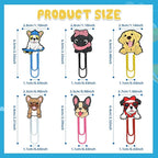 30 PCS Dog Paper Clips Metal Paperclip Large Size Paper Clip Cute Bookmark Colorful Office Supplies Bookmark Clamp Desk Accessories Stationery for School Gifts for Christian