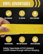 Lichamp 6 Rolls Vinyl Tape, Premium Safety Marking and Traffic Floor Marking Tape, Bundling, Social Distancing, 2 Inch x 36 Yards per Roll, 216 Total Yards, Yellow