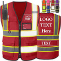Custom Safety Vest High Visibility Customize Class 2 for Men Personalized Two Tone Logo Work Vests for Construction