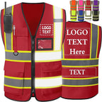 Custom Safety Vest High Visibility Customize Class 2 for Men Personalized Two Tone Logo Work Vests for Construction