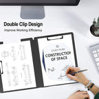 Clipboard Folder, A4 Foldable Clipboards, Office Clipboard Folder with Double Clips Metal Clip, 360 Degree Foldable Storage Clipboards for Office, School or Medical Field, Green