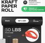 Black Kraft Paper Roll 48" x 1200" (100 feet) with Cutter- USA-Made Wrapping Paper for Packing, Moving, Shipping & Crafts/Arts - 100% Recyclable Natural Craft Material by IDL Packaging