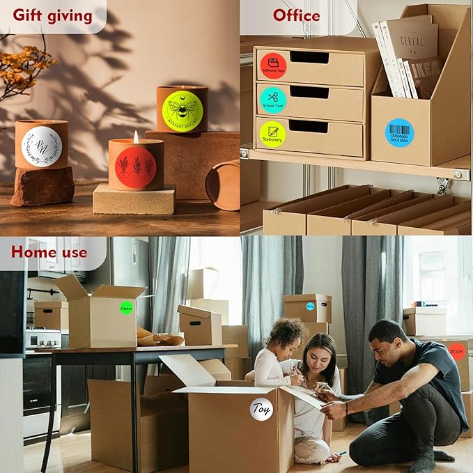 3 X 3 Inch Color Coding Dot Labels Circle Thermal Printable Waterproof 500 Pcs Round Stickers Adhesive Writable for Office, Home, Garage, DIY Sticker, Barcodes, Name Tag, Fluorescent Red