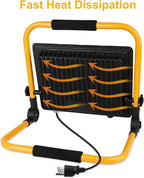 T-SUN 100W LED Work Light, Outdoor Waterproof Flood Light, Adjustable Portable Work Lights with with Plug, LED Work Light for Workshop, Job Site Emergency, Garage, Construction Site