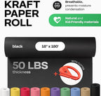 Black Kraft Paper Roll 18" x 2160" (180 feet) with Cutter - USA-Made Wrapping Paper for Packing, Moving, Shipping & Crafts/Arts - 100% Recyclable Natural Craft Material by IDL Packaging