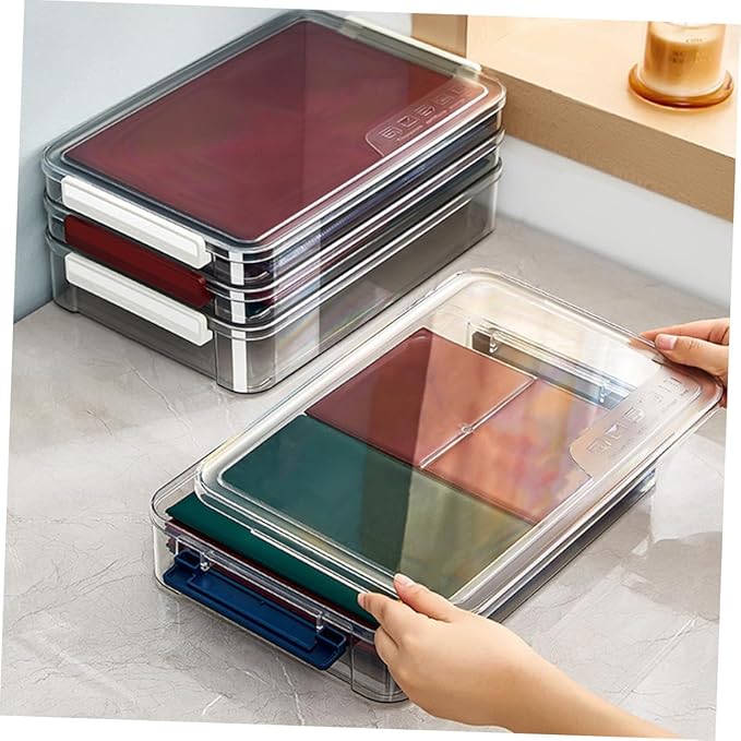 Transparent Stackable File Storage Box for Documents Pet Abs Plastic Organizer Case Clear Design for Easy Content Viewing Home Office School File Holder Small