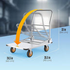 Push Cart Dolly, Flat Cart, Flatbed Platform Trucks with Wheels and Handle, Rolling Trolly, Folding Handcart for Moving, Heavy Duty 2000 lb Capacity, Carritos de Carga, Foldable 36 x 35 x 24 Inches