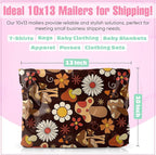 10x13 Poly Mailers – Cottagecore Mushrooms – Waterproof, Tear-Resistant Shipping Bags with Adhesive Seal – 25 Pack – Package Mint