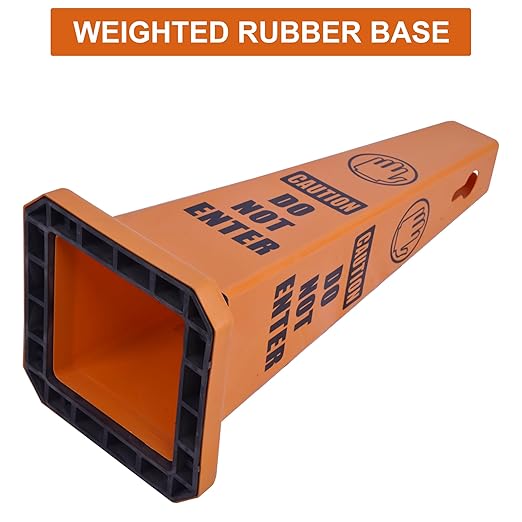 OrangeStar 8-Pack Do Not Enter Traffic Cones, Orange Four Sided No Entry Message Safety Cones with Heavy Rubber Base for Indoor/Outdoor Use