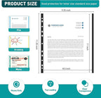 Sheet Protectors, PANDRI 300 Pack Color Heavy Duty Plastic Page Protectors Sheet Reinforced 11-Hole Fit for 3 Ring Binder Fits Standard 8.5 x 11 Paper, 9.25 x 11.25 Top Loaded, Excluding Acid
